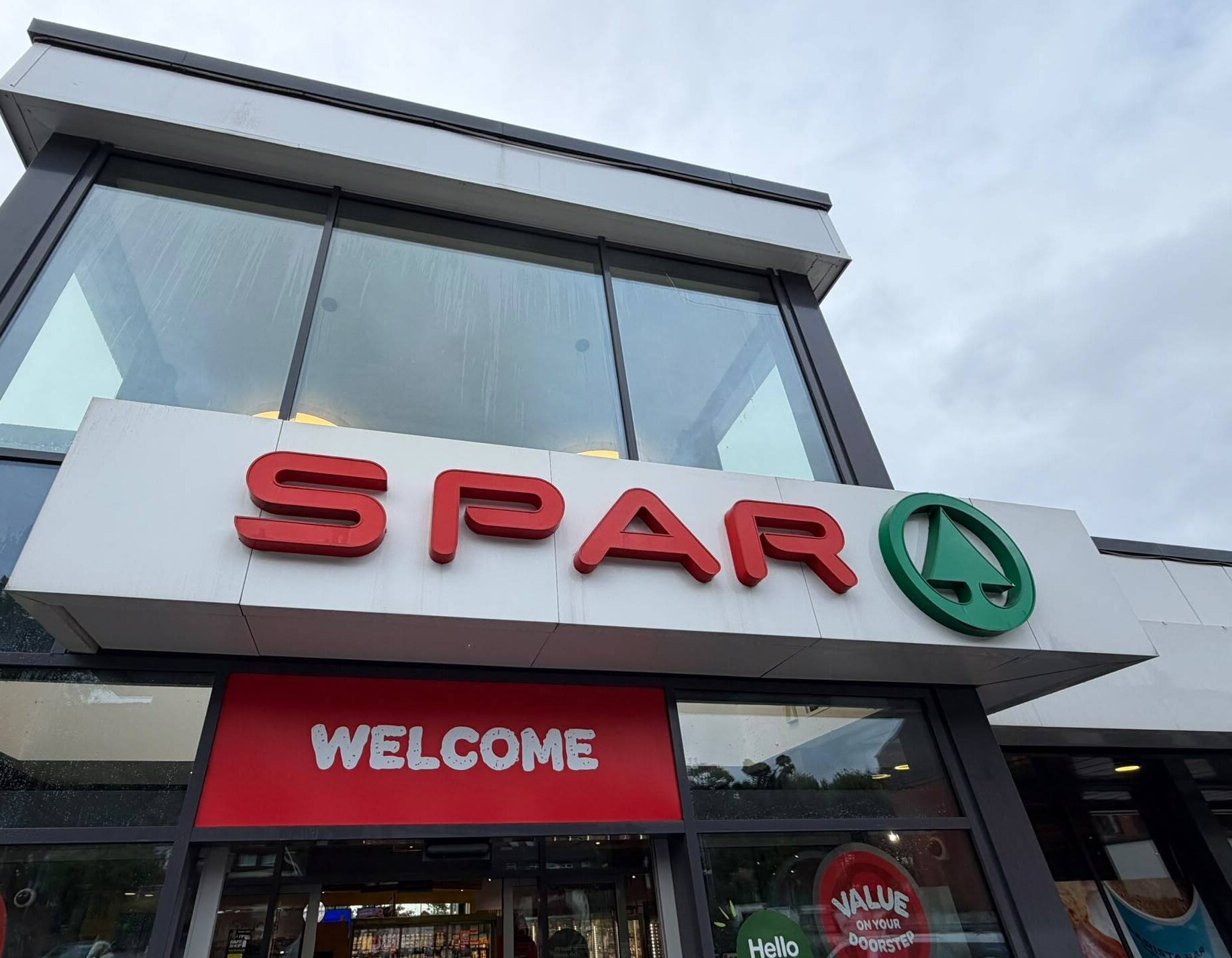 Before professional signage cleaning for a commercial property